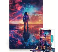 Rompecabezas de 1000 Piezas para Adolescentes Astronauta,Galaxia,Encaje, Arte,Juego de ingenio,Regalo,Tiempo de Descanso,Entretenimiento,Navidad,Arte (50x75cm)