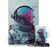 Rompecabezas de 1000 Piezas para Adolescentes Astronauta,Galaxia,Reflejo,Arte de Borde Exacto,Juguete de Entrenamiento Cerebral,Juego para Momentos Acogedores,Exhibición de Arte Navideño (38x26cm)