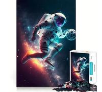 Rompecabezas de 1000 Piezas para Adolescentes Astronauta,Jugador de fútbol,Arte de Bordes precisos,Juguete de Entrenamiento Cerebral,Juego para Pasar un rato Agradable,decoración navideña (38x52cm)