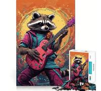 Rompecabezas de 1000 Piezas para Adolescentes Astronauta,Mapache,Música,Diversión para Las articulaciones,Entrenamiento Mental,Juego Casual,Tiempo Libre,Arte navideño (50x75cm)