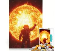 Rompecabezas de 1000 Piezas para Adolescentes: Astronauta Mirando al Sol, Juegos educativos, Carrera de Velocidad Manual, colección de Artistas, Bellas Artes 38x26cm