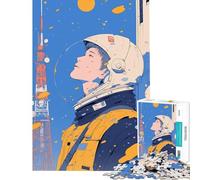 Rompecabezas de 1000 Piezas para Adolescentes Astronauta Mirando hacia Arriba Diversión en casa Juego de ensamblaje de Patrones para Relajarse para Mayores de 14 años 38x52cm