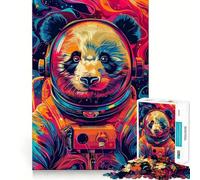Rompecabezas de 1000 Piezas para Adolescentes Astronauta,Panda,Espacio,Arte de Borde Exacto,Juguete de Entrenamiento Cerebral,Juego para Momentos Acogedores,Decoración Navideña (38x52cm)