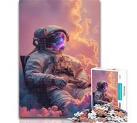 Rompecabezas de 1000 Piezas para Adolescentes, Astronauta, para interacción Entre Padres e Hijos a Partir de 14 años, 26x38cm