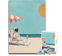 Rompecabezas de 1000 Piezas para Adolescentes, Astronauta, Playa, Juguete de Mediados de Siglo, Juego Intelectual, Mejora la Memoria, Regalo de cumpleaños, tamaño 38x26cm