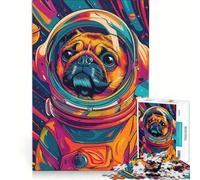 Rompecabezas de 1000 Piezas para Adolescentes: Astronauta, Pug, Animal Espacial, Juegos Educativos, Carrera de Velocidad con Las Manos, Colección de Artistas, Bellas Artes 50x75cm