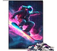 Rompecabezas de 1000 Piezas para Adolescentes, Astronauta surfeando, Juguetes educativos, Juegos Familiares, cumpleaños tamaño 26x38cm