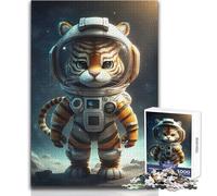 Rompecabezas de 1000 Piezas para Adolescentes, Astronauta, Tigre Espacial, Acogedor, Relajante, para Interiores, Tiempo Libre, Juguete de Corte de precisión avanzado, tamaño 50x75cm