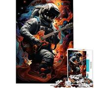 Rompecabezas de 1000 Piezas para Adolescentes Astronauta Tocando la Guitarra Juego práctico y adictivo para Cultivar la Paciencia Un Gran Regalo Un Reto difícil (Tamaño 50x75cm)