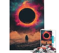 Rompecabezas de 1000 Piezas para Adolescentes Astronauta y Agujero Negro películas interestelares Agujero Negro Un Reto para completar Juego Educativo Familiar para Mayores de 14 años (38x26cm)