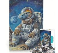 Rompecabezas de 1000 Piezas para Adolescentes: Astronauta y dragón de Komodo, Juego Educativo, Ideal para Reducir el estrés, colección de Artistas, Bellas Artes 50x75cm