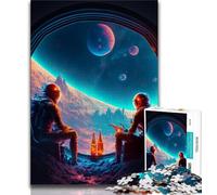 Rompecabezas de 1000 Piezas para Adolescentes astronautas Cerveza para Adultos Juego Educativo desafío Juguete para Mujeres y Hombres (50x75cm)