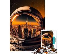 Rompecabezas de 1000 Piezas para Adolescentes Astronautas Ciudad Visor Juegos Familiares Juguetes Juegos educativos Regalos de Amigo Invisible Adecuado para Parejas (Tamaño 38x52cm)