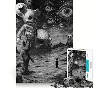 Rompecabezas de 1000 Piezas para Adolescentes Astronautas de lo Desconocido Decoración con Corte preciso Juego cognitivo Juguete para el Tiempo Libre Regalo Relajante de Navidad (38x26cm)