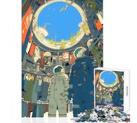 Rompecabezas de 1000 Piezas para Adolescentes: astronautas en la estación Espacial decoración del hogar Juguetes Regalo para cumpleaños Juego Educativo Cada Pieza es única Tamaño: 50x75cm