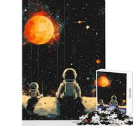 Rompecabezas de 1000 piezas para adolescentes astronautas en un planeta distante juguete educativo regalo divertido juegos educativos con piezas completamente entrelazadas de formas aleatorias 38x52cm