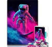 Rompecabezas de 1000 Piezas para Adolescentes astronautas y surfistas espaciales 1000 Piezas para Adultos Juego Educativo y desafiante para Mujeres y Hombres (26x38cm)