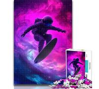 Rompecabezas de 1000 Piezas para Adolescentes, astronautas y surfistas espaciales 1000 Piezas para Adultos Juego Educativo y desafiante para Mujeres y Hombres 75x50cm