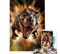 Rompecabezas de 1000 Piezas para Adolescentes Ataque de T-Rex Furioso Divertidos Juegos Juguetes adictivos para Cultivar la Paciencia Regalos para Hombres y Mujeres Divertido y humorístico (50x75cm)