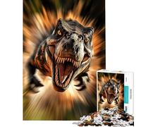 Rompecabezas de 1000 Piezas para Adolescentes Ataque del T-Rex Furioso Juego práctico y Educativo Juguete de desafío Regalo Ideal para Mujeres y Hombres Decoración del hogar (Tamaño 38x52cm)