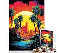 Rompecabezas de 1000 Piezas para Adolescentes Atardecer en Cali California decoración del hogar Juguetes Obras de Arte Regalo Juegos de relajación con Piezas de Formas aleatorias Totalmente