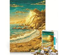 Rompecabezas de 1000 Piezas para Adolescentes Atardecer en la Costa Dorada, Juegos Familiares, Corte de precisión, cumpleaños y Navidad 50x75cm