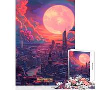 Rompecabezas de 1000 Piezas para Adolescentes Atardecer en Manchester Reino Unido decoración del hogar Juguetes Regalos para Mujeres y Hombres Juego Educativo para Mejorar el Amor en Pareja 38x52cm