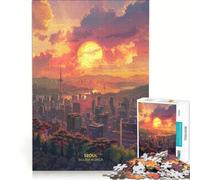 Rompecabezas de 1000 Piezas para Adolescentes Atardecer en Seúl Corea del Sur Juego Educativo para Relajarse intelectualmente Un desafío único 38x52cm