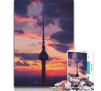 Rompecabezas de 1000 Piezas para Adolescentes Atardecer en Tokio, Juguetes educativos para Adultos y Adolescentes (tamaño 75x50cm)