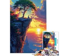 Rompecabezas de 1000 Piezas para Adolescentes Atardecer en un acantilado contemplación Juego Educativo desafío Juguete Juegos relajantes análisis y lógica Excelentes Regalos y Juguetes (38x52cm)