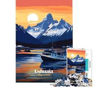 Rompecabezas de 1000 Piezas para Adolescentes Atardecer en Ushuaia Argentina Juego Educativo desafío Juguete Juegos relajantes Regalos para Mujeres Excelente Regalo (Tamaño 75x50cm)