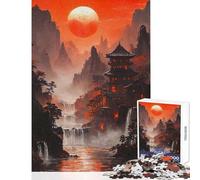 Rompecabezas de 1000 Piezas para Adolescentes Atardecer japonés Juego práctico Regalo de cumpleaños Juguetes para la decoración del hogar Entrena tu Cerebro y Tus Manos (38x26cm)