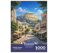 Rompecabezas De 1000 Piezas para Adolescentes Athens Greece Acropolis Street View Rompecabezas para Adolescentes Juego Práctico para Mejorar La Memoria Regalos Y Cumpleaños Únicos 70x50cm/1000pcs
