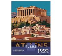 Rompecabezas De 1000 Piezas para Adolescentes Athens Greece Travel Rompecabezas para Adultos Juego Familiar Decoración del Hogar Regalos para Reducir El Estrés 70x50cm/1000pcs