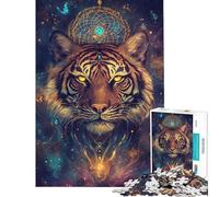 Rompecabezas de 1000 Piezas para Adolescentes Atrapasueños de Tigre Juego Familiar Educativo Juguetes de Aprendizaje Regalos Divertidos Regalo de cumpleaños (tamaño 75x50cm)