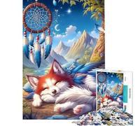 Rompecabezas de 1000 Piezas para Adolescentes Atrapasueños de Zorro Durmiente Ideal para cumpleaños y Navidad Mejora la Memoria Juego Imposible Apto para Mayores de 14 años (50x75cm)