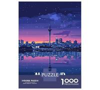 Rompecabezas De 1000 Piezas para Adolescentes Auckland New Zealand Skyline at Night Rompecabezas Juegos Relajantes Regalos para Mujeres Cumpleaños 52x38cm/1000pcs