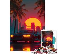Rompecabezas de 1000 Piezas para Adolescentes Audi R Retro Wave Un Reto para completar Juego Educativo Familiar para Mayores de 14 años (38x26cm)