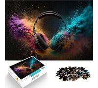 Rompecabezas de 1000 Piezas para Adolescentes Auriculares Entrena tu Cerebro y Tus Manos Actividades Divertidas en casa, Regalos de cumpleaños, Regalos de Viaje, 75x50cm