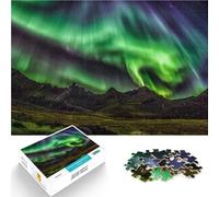 Rompecabezas de 1000 Piezas para Adolescentes Aurora Boreal en Islandia Montaje de Patrones Decoración artística del hogar 75x50cm
