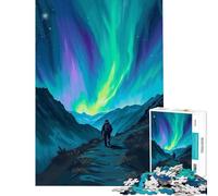 Rompecabezas de 1000 Piezas para Adolescentes Aurora Boreal excursión Nocturna Pintura acrílica Juegos Divertidos y desafiantes Juguetes Regalo de cumpleaños para Toda la Familia (tamaño 38x26cm)