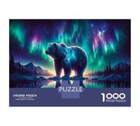 Rompecabezas De 1000 Piezas para Adolescentes Aurora Borealis Bear Wall Art Rompecabezas para Adultos Juegos Relajantes Análisis Y Lógica para Cumpleaños, Navidad 70x50cm/1000pcs