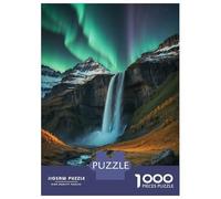 Rompecabezas De 1000 Piezas para Adolescentes Aurora Borealis Waterfall Rompecabezas para Adultos Juego De Ingenio Decoración 70x50cm/1000pcs