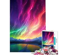 Rompecabezas de 1000 Piezas para Adolescentes Auroras boreales montañas desafío para el Cerebro Juguetes adictivos Juegos relajantes decoración de Pared Excelentes Regalos y Juguetes (tamaño 38x52cm)