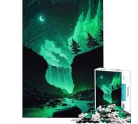 Rompecabezas de 1000 Piezas para Adolescentes Auroras Cascada Brillante Juguetes Juegos Educativos Juego de Acertijos para Toda la Familia Regalo de Cumpleaños (Tamaño 38x52cm)