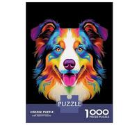 Rompecabezas De 1000 Piezas para Adolescentes Australian Shepherd Dog Rompecabezas para Adultos Juegos De Relajación Ensamblaje De Patrones Diversión En Casa Actividades, 52x38cm/1000pcs