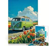 Rompecabezas de 1000 Piezas para Adolescentes Autobús en la Playa Arte de Corte preciso Juego Divertido para concentrarse y Relajarse Regalo Ideal para cumpleaños (50x75cm)