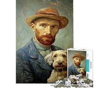 Rompecabezas de 1000 Piezas para Adolescentes autorretrato con Perro Juguete Decorativo para la Pared Ideal para armar y Reducir el estrés (tamaño 38x52cm)