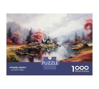 Rompecabezas De 1000 Piezas para Adolescentes Autumn Cabin by The Lake Rompecabezas para Adultos Juego Práctico Mejora La Memoria Regalo De Cumpleaños, Regalos, 52x38cm/1000pcs