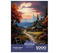 Rompecabezas De 1000 Piezas para Adolescentes Autumn Cabin in The Mountains Rompecabezas Juegos Relajantes Análisis Y Lógica Juego Desafiante Regalos 38x26cm/1000pcs